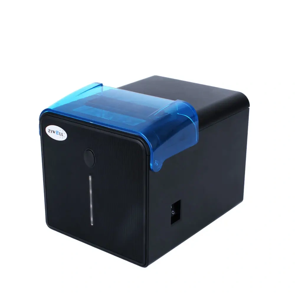 Thermal Kitchen Printer Zywell — 80mm, USB + LAN + RS232C, EU Plug, Black