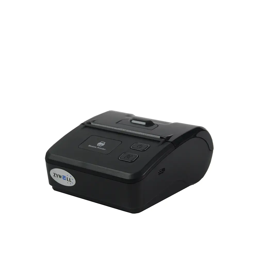 Zywell 06H – Mobilna drukarka termiczna 80 mm (USB + Wi-Fi, EU plug, czarna)